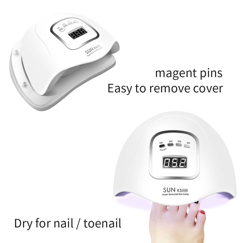 Máy sấy khô sơn móng tay pffee SUNX5 Max bằng đèn LED UV 80W 150W hẹn giờ 10/30/60/99 giây cảm biến tự động