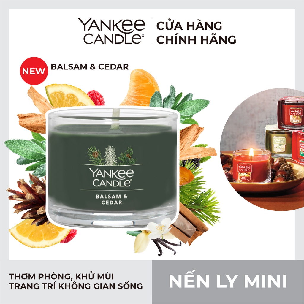 Nến ly mini Yankee Candle - Balsam &amp; Cedar (37g)