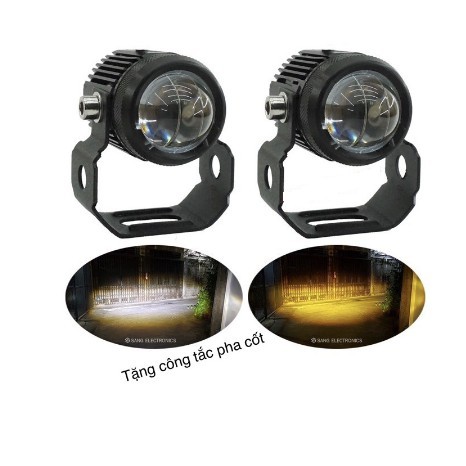 (1 đôi) Đèn LED trợ sáng mini nhiệt màu siêu sáng