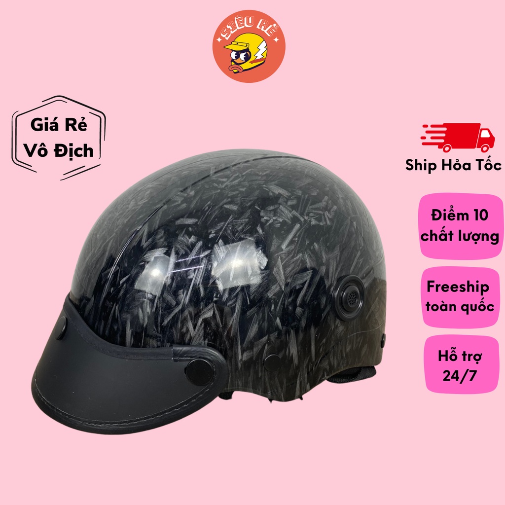 Mũ bảo hiểm nón sơn nhúng carbon S51 , Nón bảo hiểm chính hãng thiết kế độc đáo và sang trọng