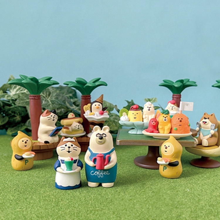 Decole Nhỏ Nhắn Mọi Thứ✿Mô Hình Chú Mèo Chơi Súng Mini D22-25 Phong Cách Nhật Bản Bằng Nhựa Resin Trang Trí Sân Vườn / Sinh Nhật