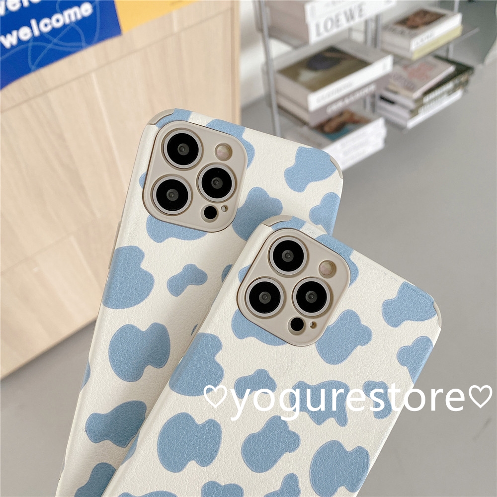 Fashion Skin Blue Cow Pattern Personality Protection Soft Phone Case Cover for Vivo V20Pro Y12S Y20 Y20I Y20S Y70S X50 Y50 Y30 Y19 S1Pro S1 Z1Pro Y17 Y15 Y12 Y11 V15 V11I V9 Y85 Y91C