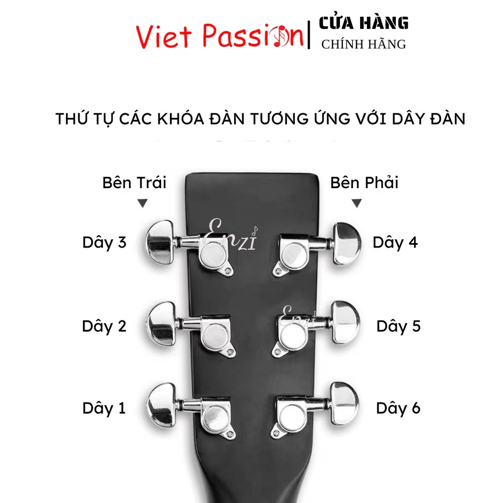 Bộ khoá đàn guitar acoustic một bộ khóa liền đủ 2 vế kèm ốc vít VietPassion