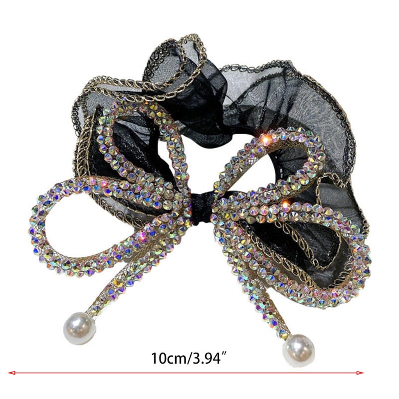 Dây Buộc Tóc Vải Tuyn Mềm Co Giãn Đính Đá Dễ Thương Cho Bé Gái Giá Đỡ