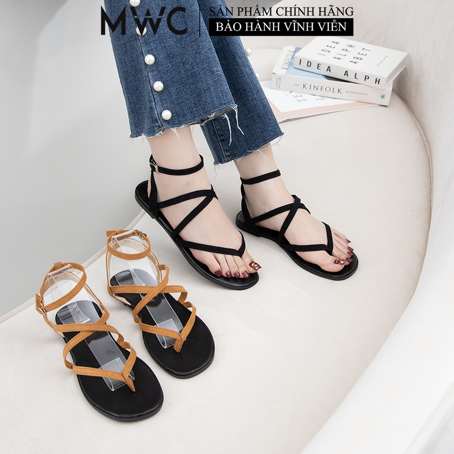 [Mã SKAMFSW175 giảm 10K đơn 50K] Giày Sandal Nữ MWC Đế Bệt Quai Mảnh Phong Cách Chiến Binh NUSD- 2887