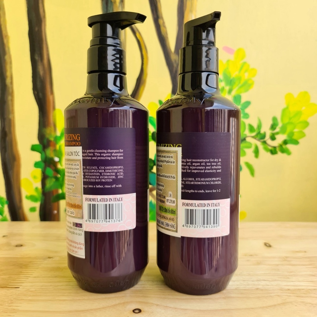 Bộ Dầu Gội + Dầu Xả LUSSTALY COLLAGEN Vitamin E 800ML - Dầu Gội Kích Thích Mọc Tóc Lamyra