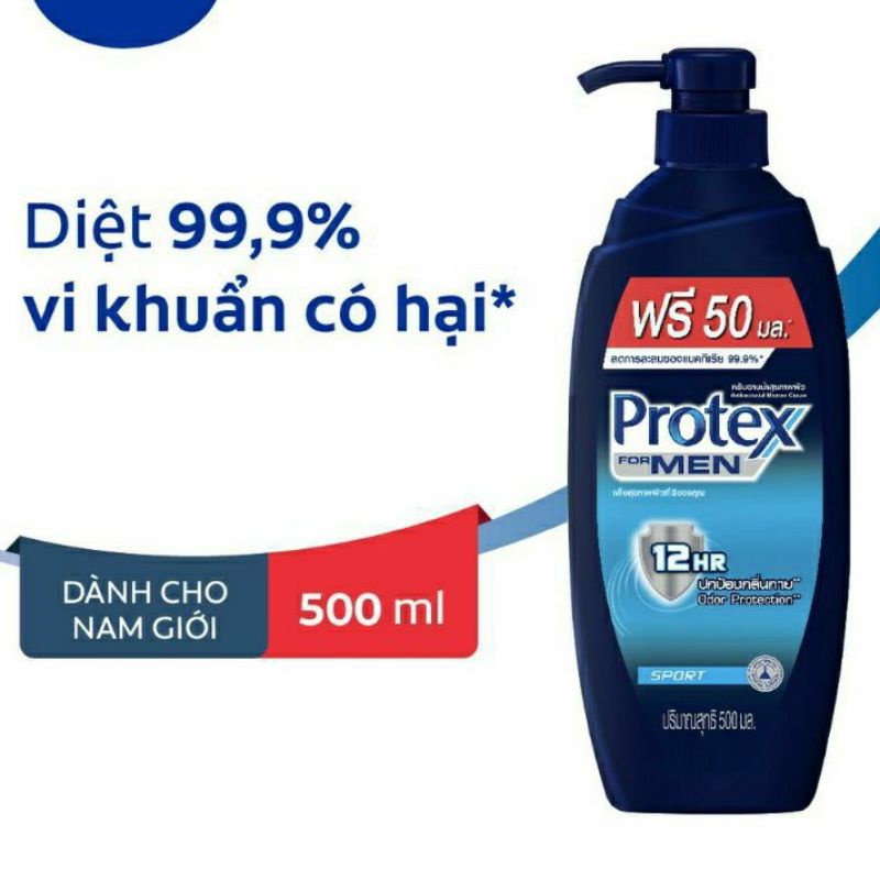 Sữa tắm diệt khuẩn Protex For Men Sport dành cho nam 500gr/ chai