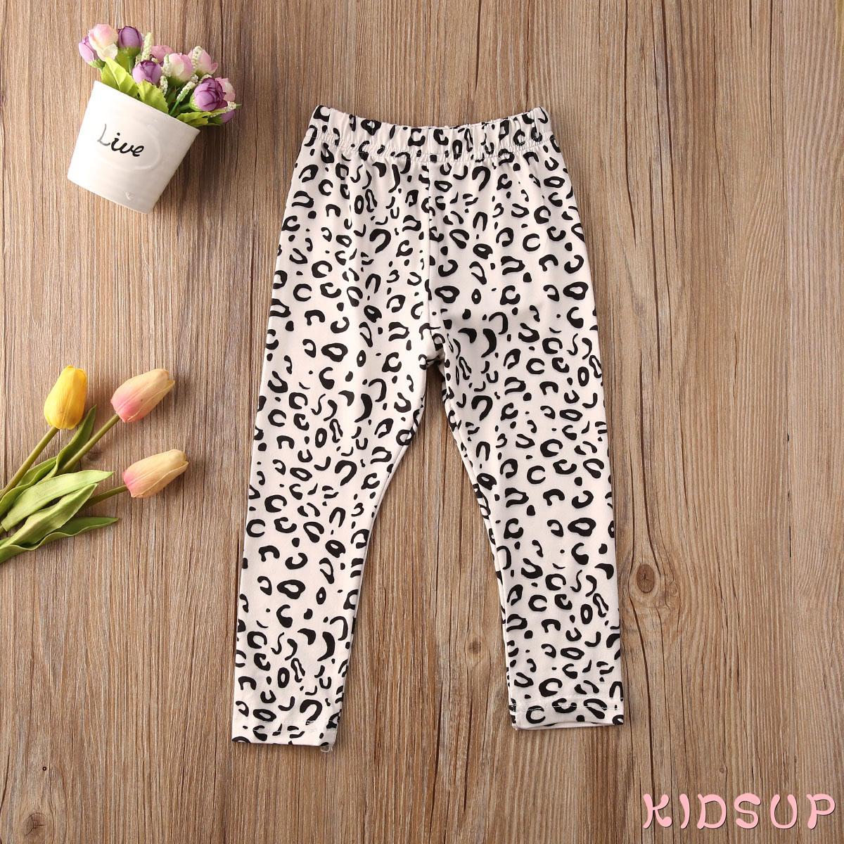 Quần Legging Cotton Co Giãn In Họa Tiết Da Báo Cho Bé Gái Sơ Sinh