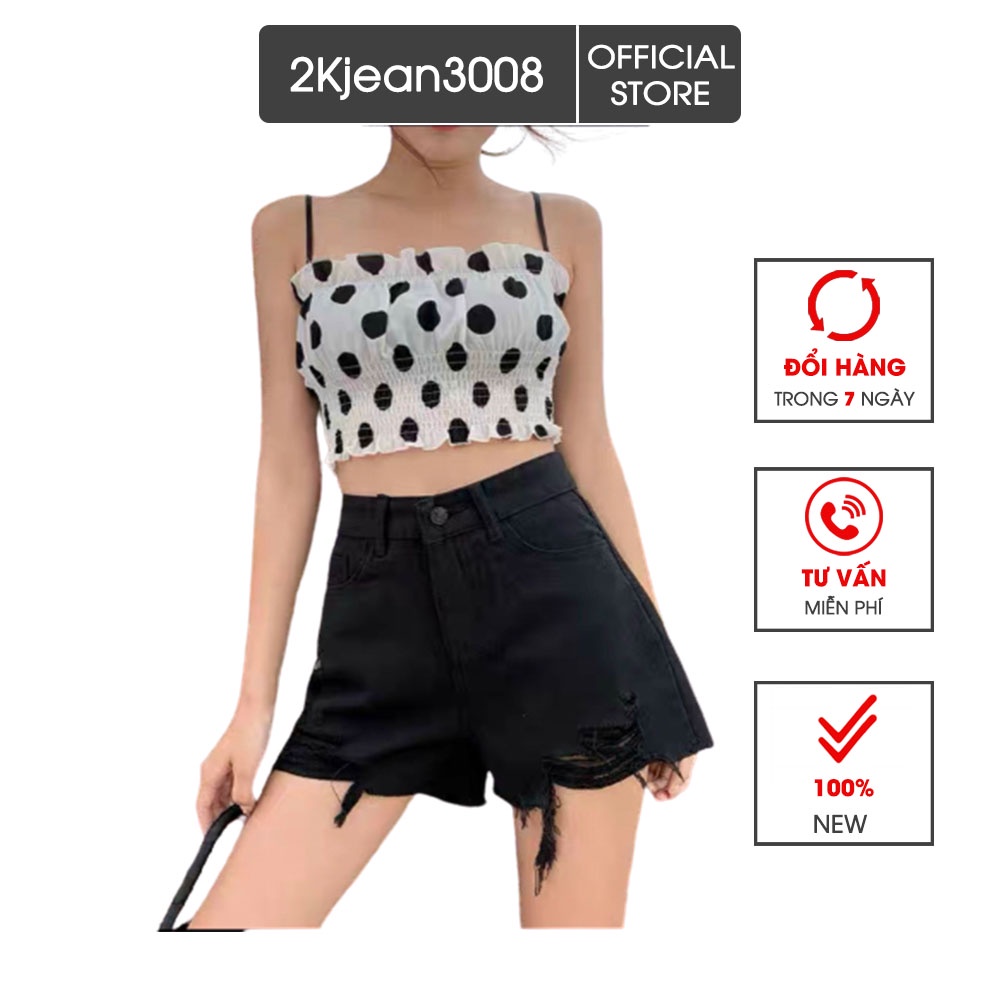 Quần short jean nữ rách màu đen kiểu quần đùi ngắn size đại hàng VNXK MS1051 thời trang 2KJean