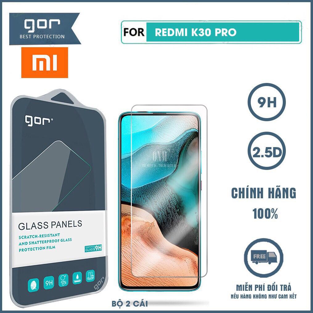 Bộ 2 kính cường lực cho Xiaomi Redmi K30 Pro - chính hãng Gor ( 2 miêng full box)