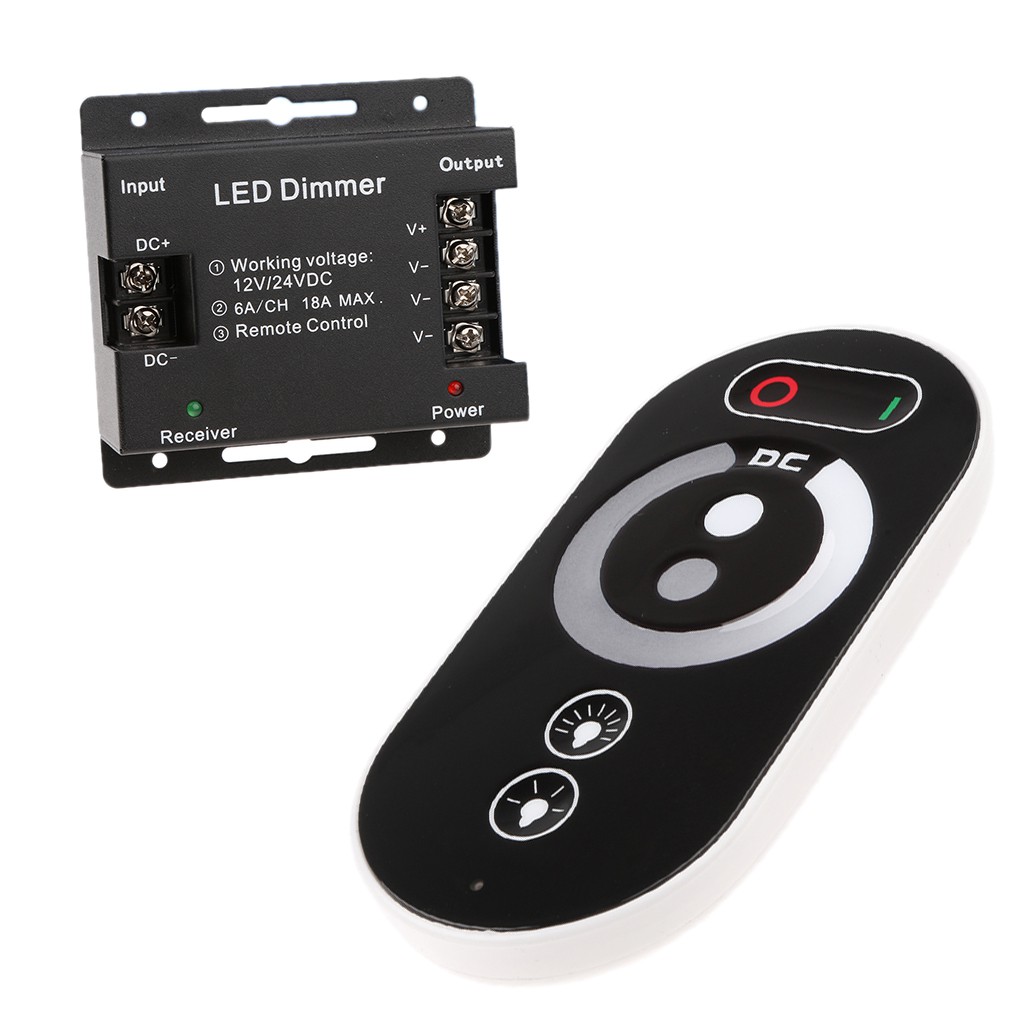 Step-less Single Color Light Strip LED Dimmer Remote Controller DC 24V/12V