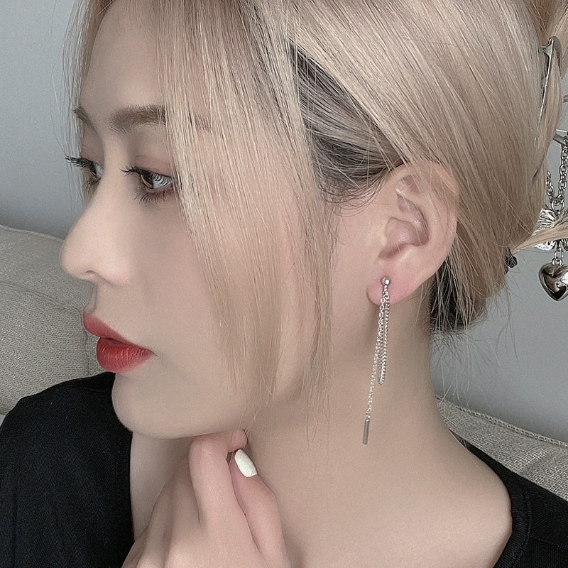 (0663) Khuyên Tai Dài Đơn Giản Cá Tính Năng Động Hàn Quốc