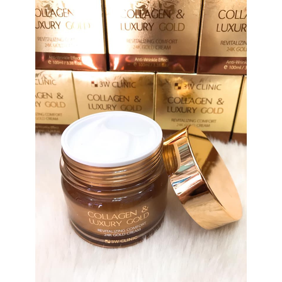 KEM DƯỠNG TRẮNG VÀ TÁI TẠO DA 3W COLLAGEN & LUXURY GOLD HÀN QUỐC 100ml