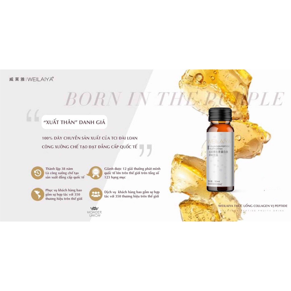 [Sẵn SLL] Collagen Nước Kháng Đường Weilaiya Chính Hãng Collagen Uống Chống Lão Hóa Giữ Mãi Thanh Xuân Hộp 8 Chai 50ml | Thế Giới Skin Care