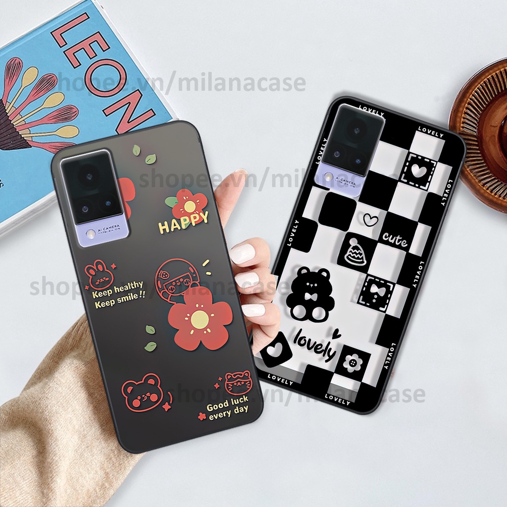 Ốp Vivo V21 5G in hình caro trái tim siêu đẹp, siêu nét đầy phong cách cá tính
