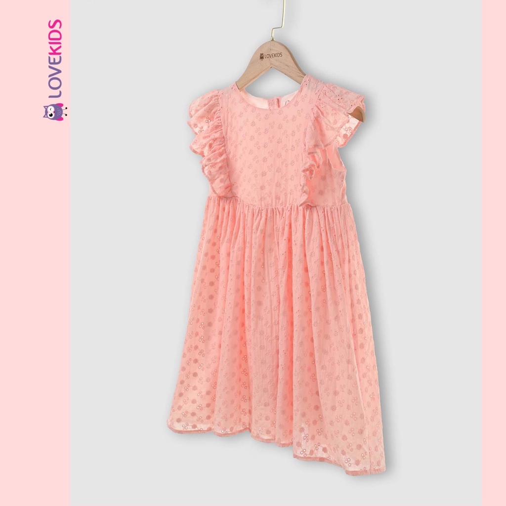 Váy thêu hoa nhí tay xếp ly Lovekids
