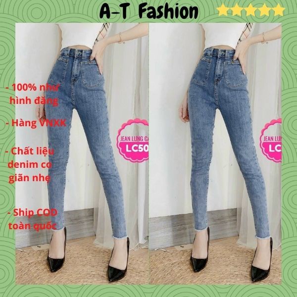 Quần Jean Nữ Lưng Cao ❤️FREESHIP❤️ Quần Bò Nữ Mẫu Mới Ôm Dáng Xinh Xắn Thời Trang Chuẩn Hàng Shop A-T Fashion - QJNU38