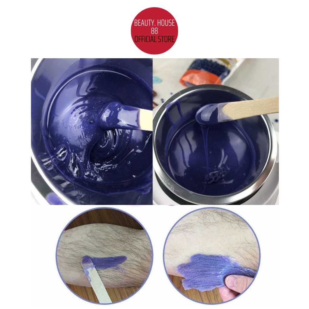 Combo Nồi Nấu Sáp Wax Lông Pro 100 + Sáp Wax Lông Cao Cáp + 5 Que Gạt Gỗ Lớn - Bộ Tẩy Lông