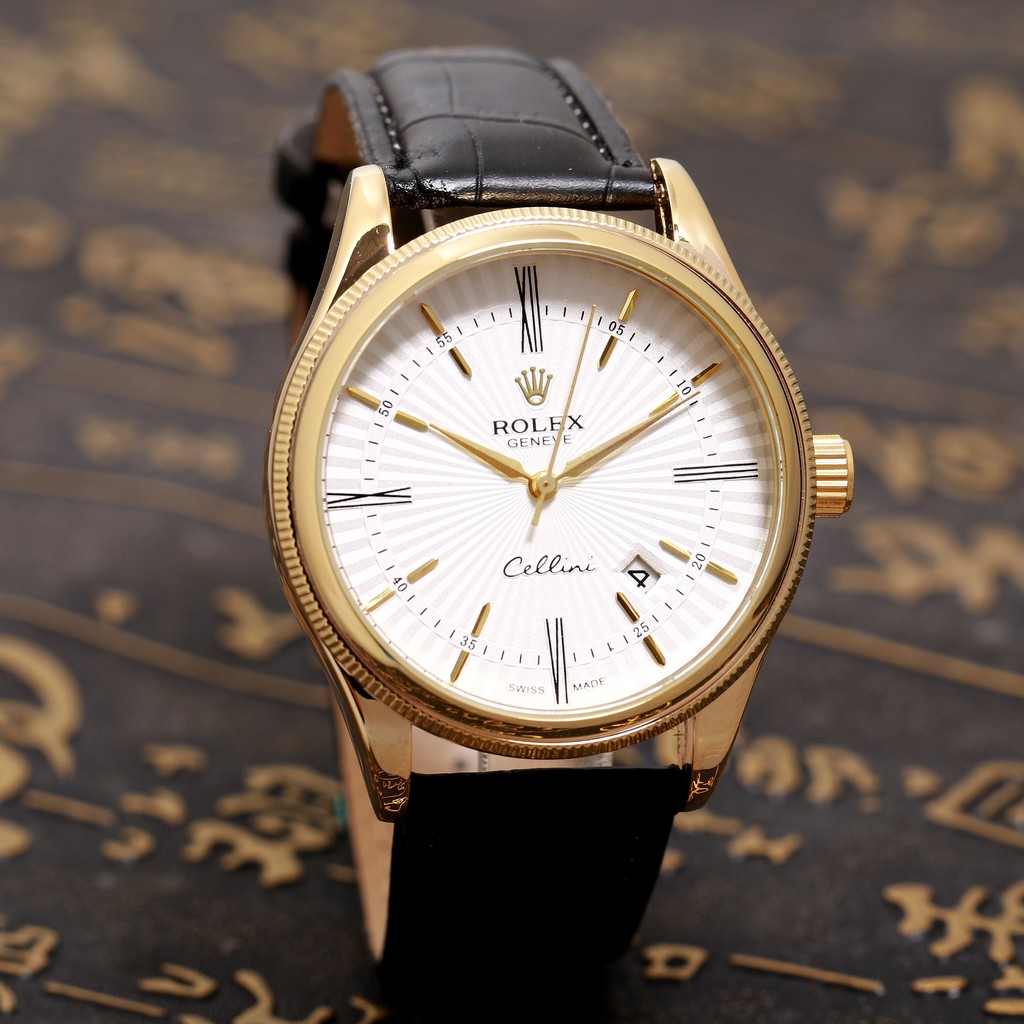 Đồng hồ nam Rolex mặt tròn classic dây da cao cấp bảo hành 12 tháng DH507