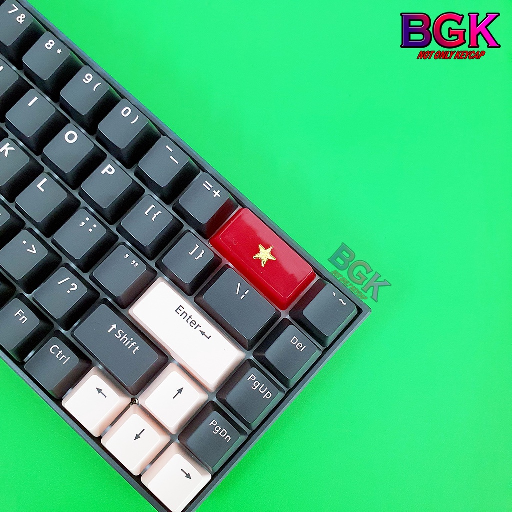 Keycap Lẻ Cờ Đỏ Sao Vàng Việt Nam cực đẹp OEM 2U profile ( keycap resin độc lạ )( Keycap Artisan )