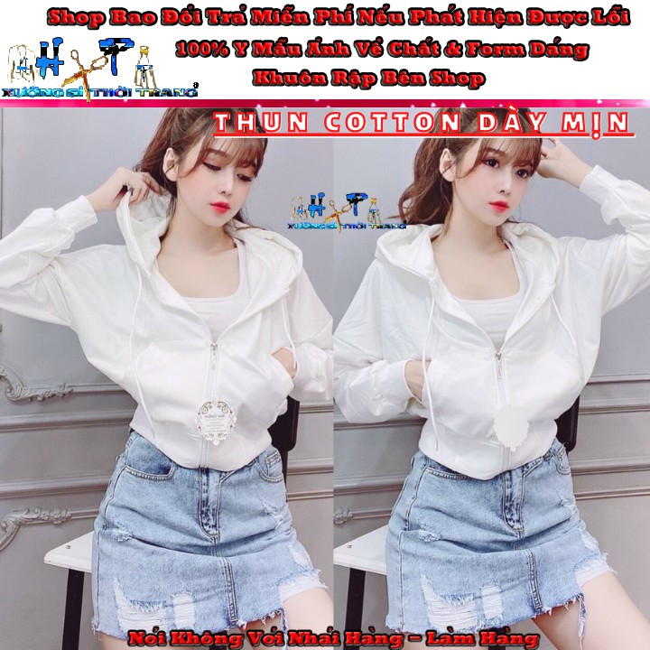 Áo khoác lửng nữ thun cotton dày dặn mẫu trơn hót 2020 | BigBuy360 - bigbuy360.vn