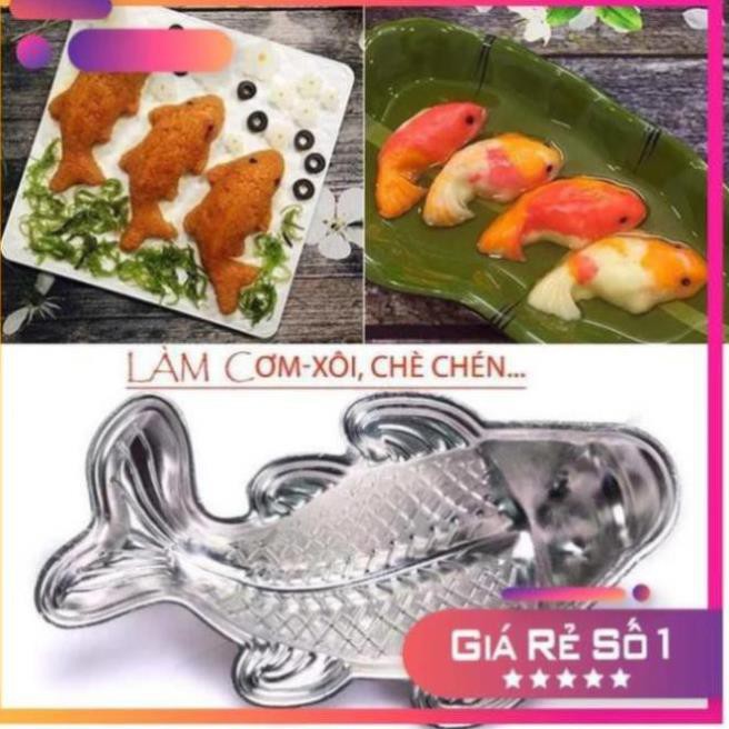 Khuôn làm xôi, bánh, rau câu hình cá chép inox lớn (25x14cm)