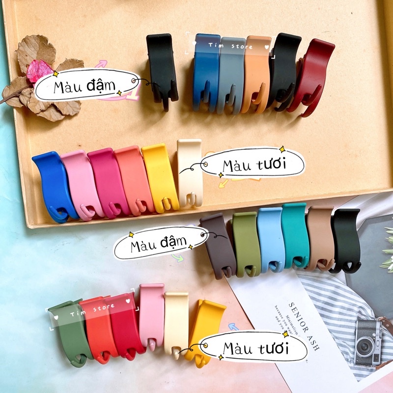 Kẹp tóc càng cua 3r 3 răng nhựa nhiều màu TÍM STORE phụ kiện búi tóc thời trang