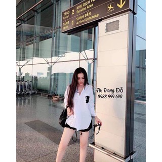Áo sơ mi trắng in gấu NTA0319