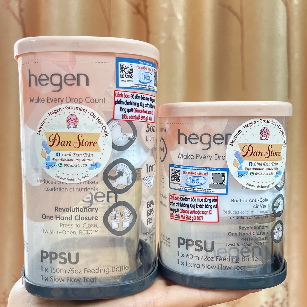 ⭐Chính Hãng⭐ Bình sữa hegen 60ml, 150ml, 240ml, 330ml có hộp tem chính hãng, Bình sữa hegen chính hãng