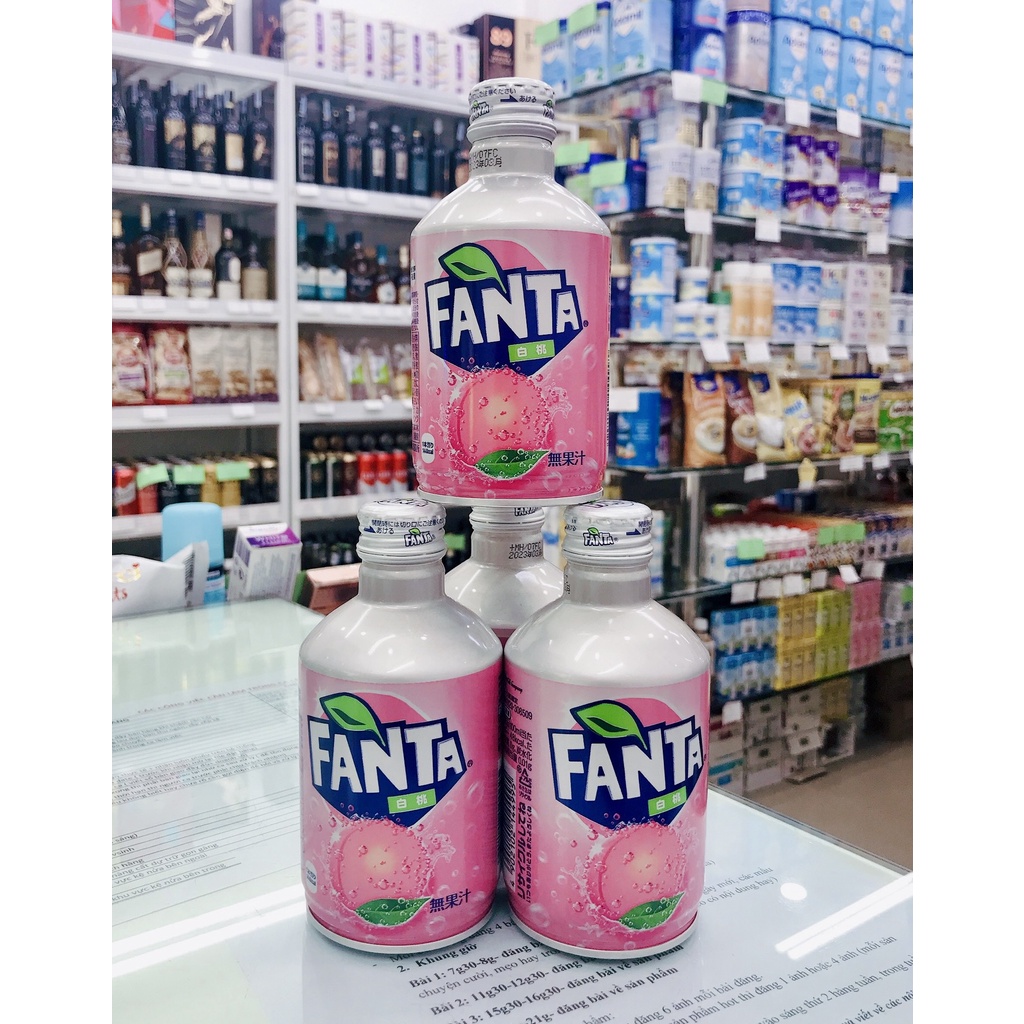Nước ngọt Fanta, Hương đào trắng lon 300ml nắp vặn, bổ sung vitamin