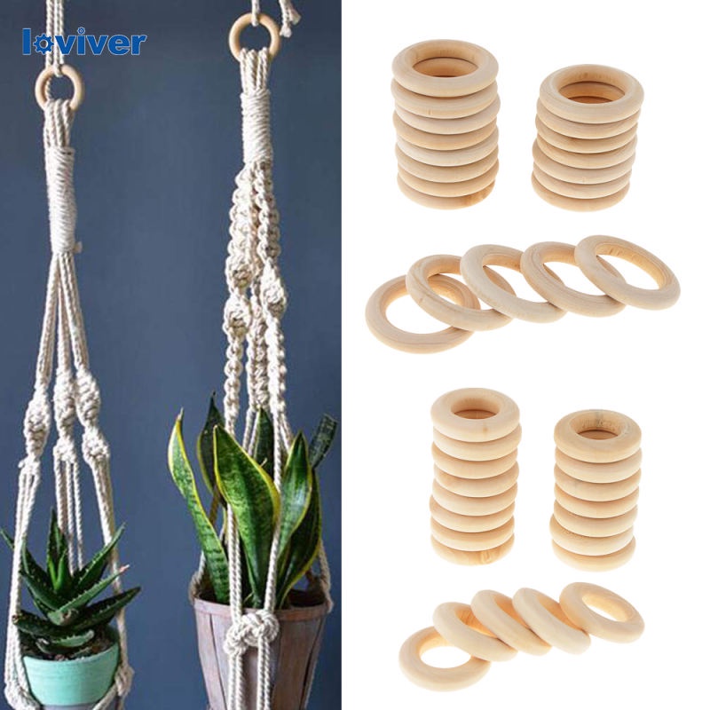 40 Chiếc Hạt Gỗ Kết Nối DIY Phụ Kiện Trang Sức Hình Tròn DIY
