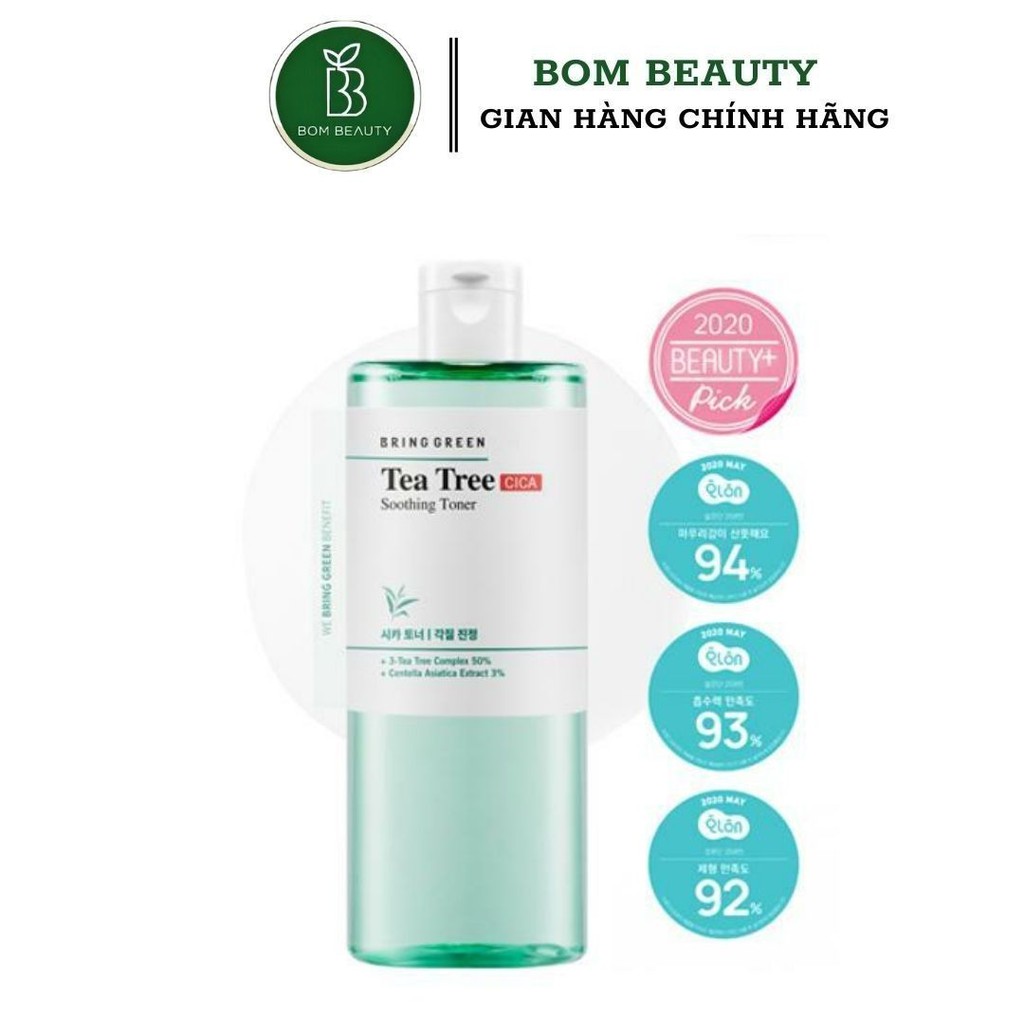 Nước hoa hồng cho da dầu mụn làm dịu da Bring Green Tea Tree Cica Soothing Toner 510ml