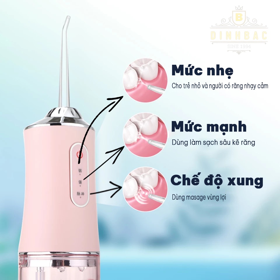 Tăm nước Oral Irrigator làm sạch răng miệng linh hoạt Đình Bắc Store