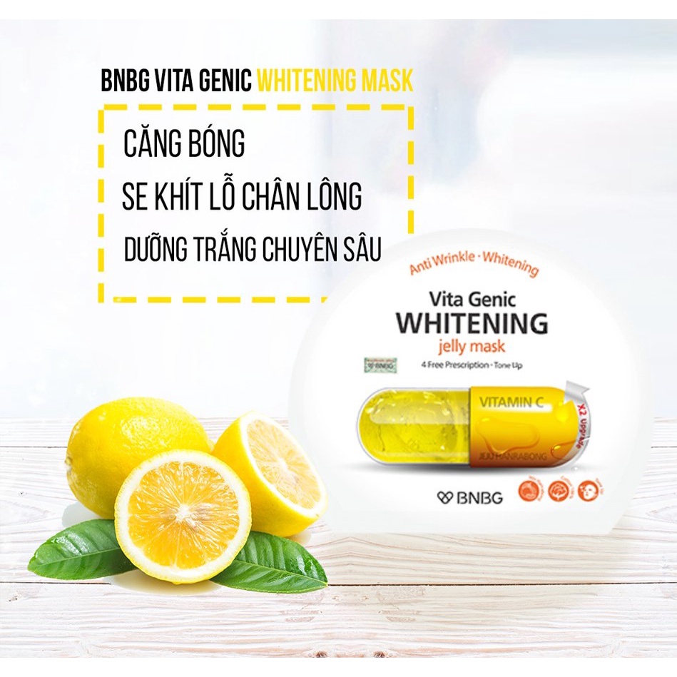 Combo 10 Mặt nạ BNBG dưỡng da trắng sáng, giảm thâm mụn Vita Genic Whitening Jelly Mask 30ml NPP Shoptido
