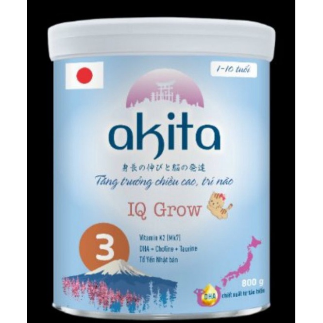 ( date 2025) sữa AKITA số 3 bò 800g( mua 3 to tặng 1 bé)