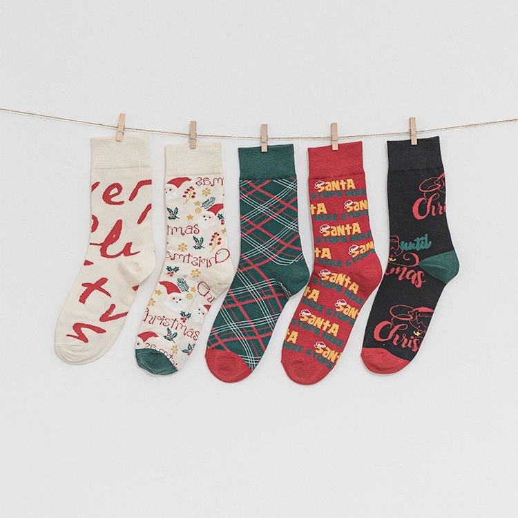 Tất (vớ) Giáng Sinh vớ họa tiết Noel làm quà tặng cực dễ thương chất cotton mềm mại dễ thương xinh đẹp GS-02