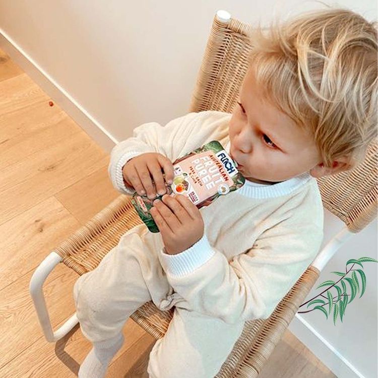 Trái Cây Nghiền Ăn Dặm Cho Bé từ 6 Tháng Mix Hạt Dinh Dưỡng FUNCH bổ sung DHA Vị Lê, Đào, Hạt Chia 120g