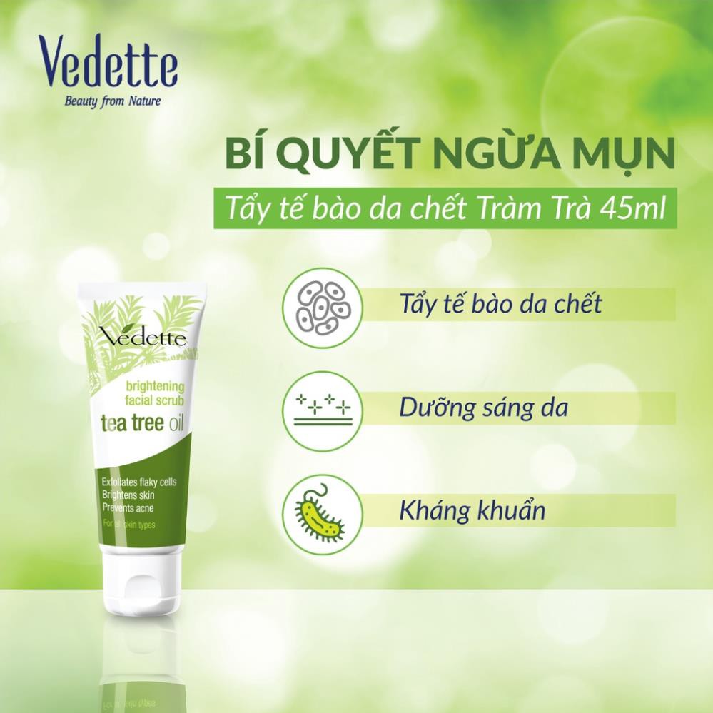 Bộ Sản Phẩm Sạch Sâu Và Sáng Da VEDETTE Mặt Nạ Đất Sét 145g & TTBC Tea Tree Oil 45ml