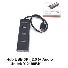 [Mã ELFLASH5 giảm 20K đơn 50K] Hub USB 2.0 3 Ports 2.0 + Audio Unitek (Y-2199BK) - HÀNG CHÍNH HÃNG