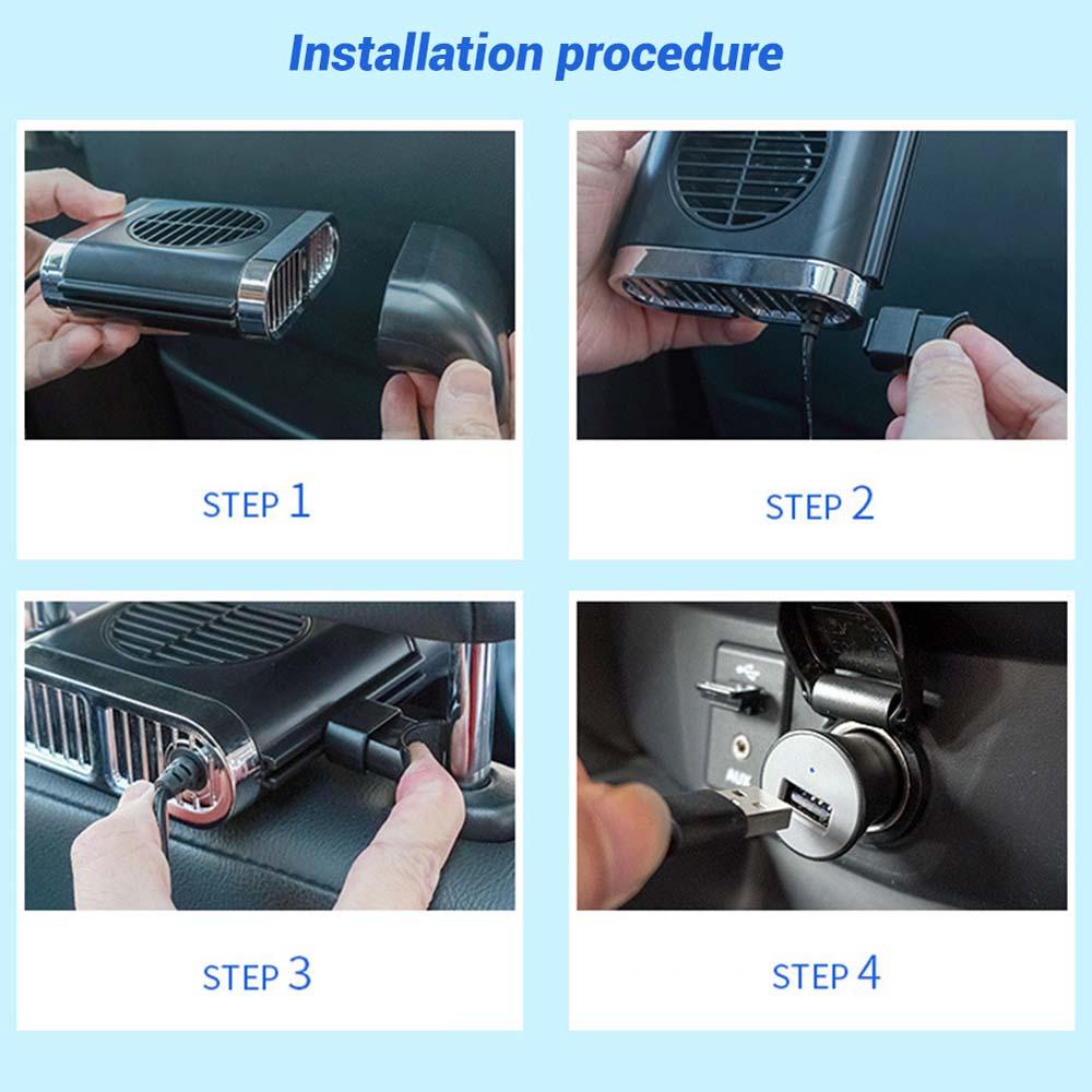 Quạt Mini Làm Mát Không Dây Yên Tĩnh Gắn Sau Ghế Xe Hơi