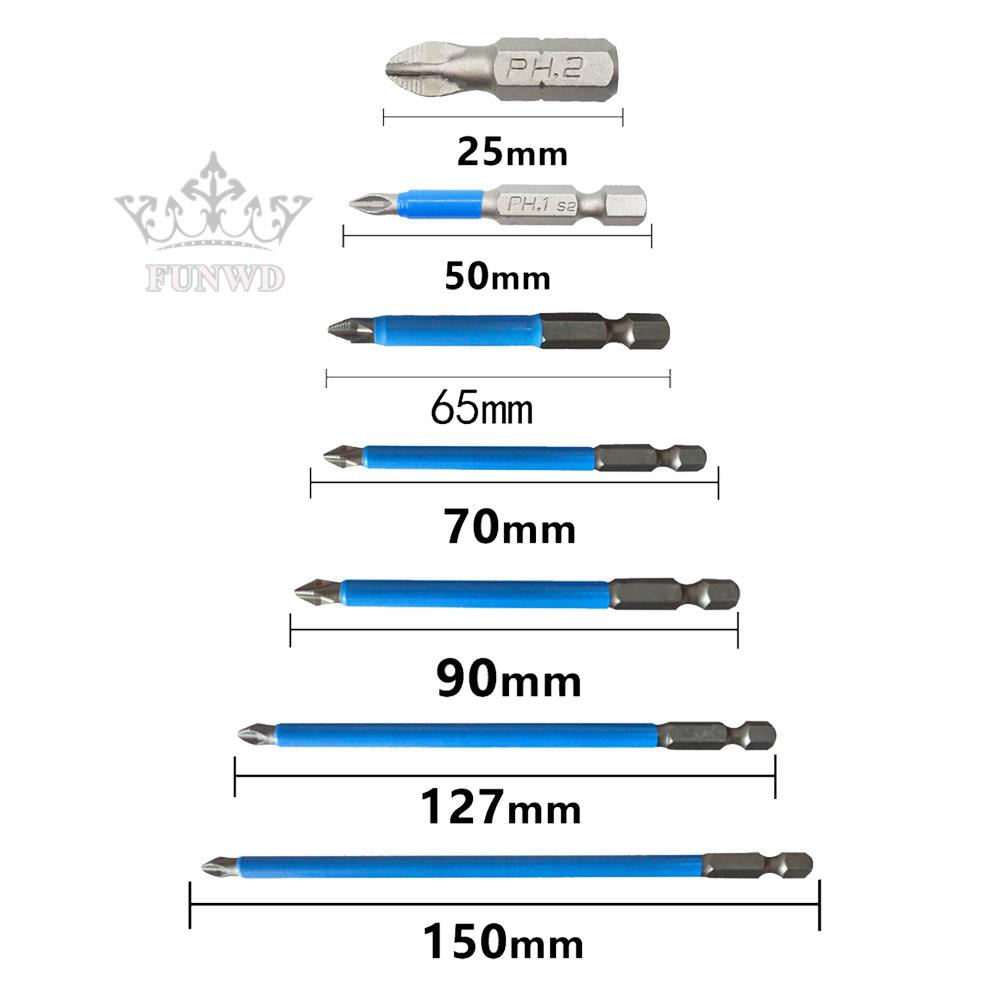 Đầu tua vít dài nam châm đa năng để gắn linh kiện điện tử dài 25mm-150mm tùy chọn