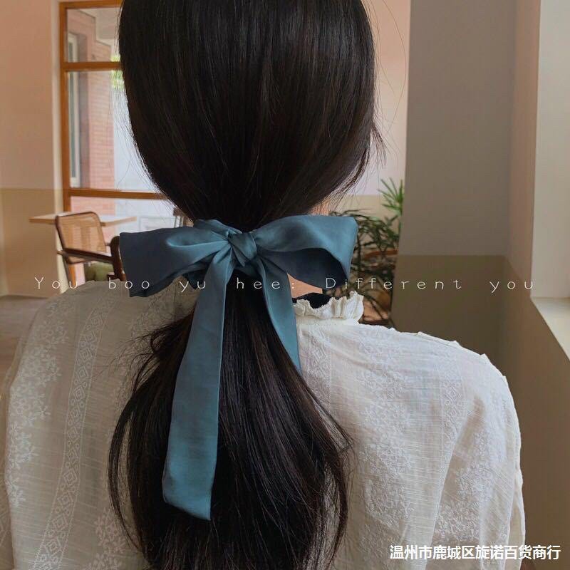 dây buộc tóc nơ lụa vintage