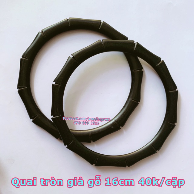 PK túi: Quai giả gỗ 16cm