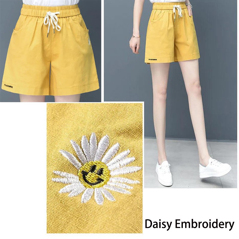 Quần Short Thể Thao Lưng Cao Dáng Rộng Plus Size Chất Liệu Cotton Lanh Cho Nữ | BigBuy360 - bigbuy360.vn