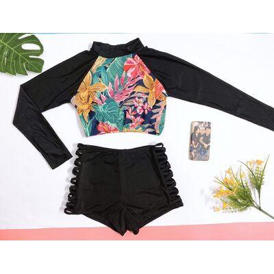 Bikini hai mảnh đẹp họa tiết hoa dài tay- 2 kiểu ( Ảnh chụp thật 100%) | BigBuy360 - bigbuy360.vn