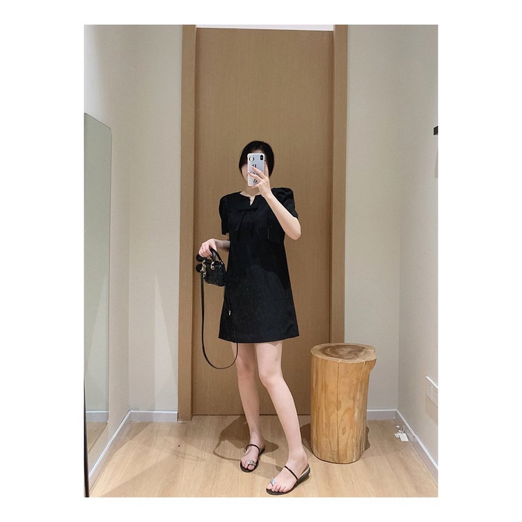 LIGAM - ĐẦM SUÔNG ĐEN GINA DRESS