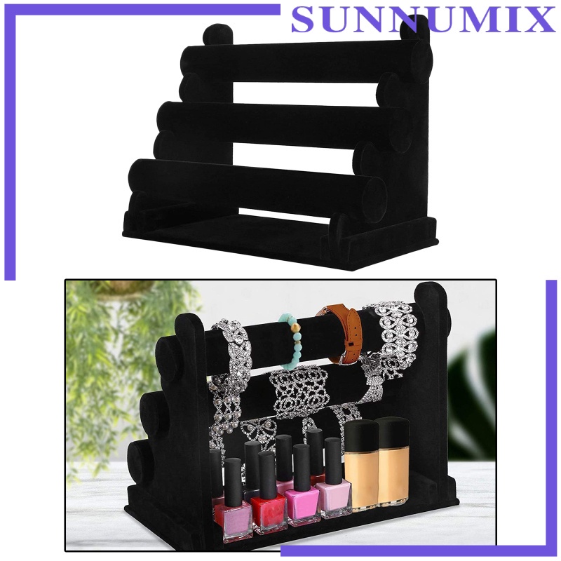 Sunnimix] Giá Đỡ Ba Tầng Bằng Nhung Trưng Bày Trang Sức Vòng Tay / Dây Buộc