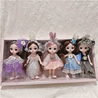 Bộ hộp quà Tặng 17cm công chúa Barbie ăn mặc búp bê quà sinh nhật bé gái