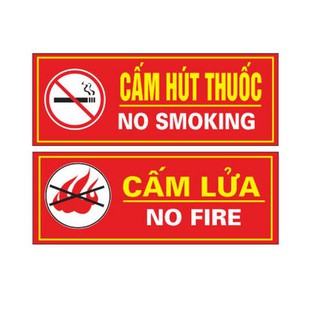 Bảng Cấm Lửa - Cấm Hút Thuốc Bằng Mica