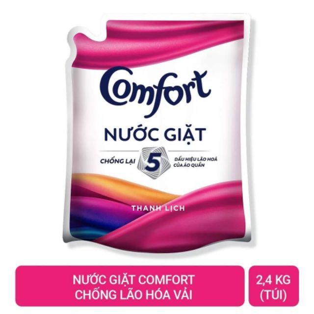 Nước giặt Comfort hương Thanh Lịch túi 2.4kg/2.2kg